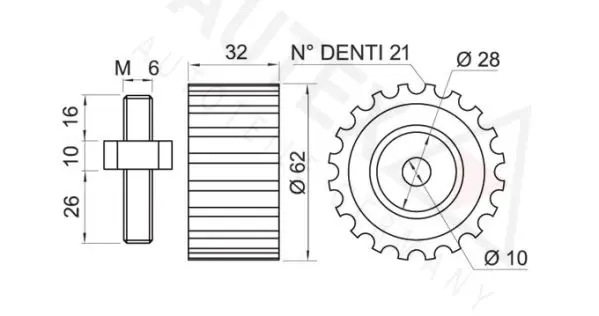 Handler.Part Deflection/guide pulley, timing belt AUTEX 651333 2