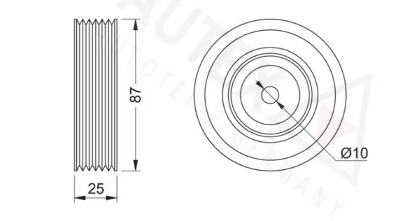 Handler.Part Deflection/guide pulley, v-ribbed belt AUTEX 651334 2