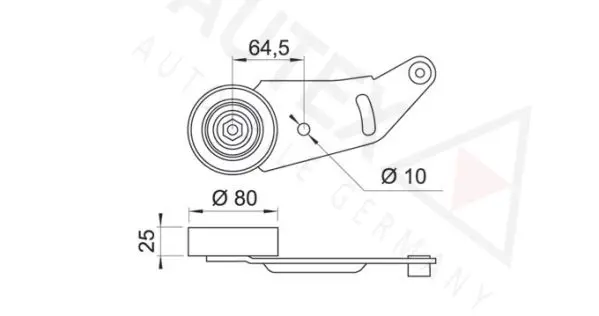 Handler.Part Tensioner pulley, v-ribbed belt AUTEX 641335 2