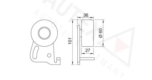 Handler.Part Tensioner pulley, timing belt AUTEX 641357 2