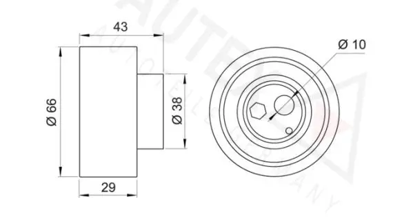 Handler.Part Tensioner pulley, timing belt AUTEX 641359 2