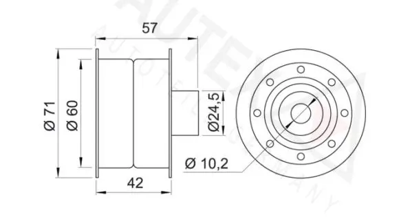 Handler.Part Deflection/guide pulley, timing belt AUTEX 651361 2