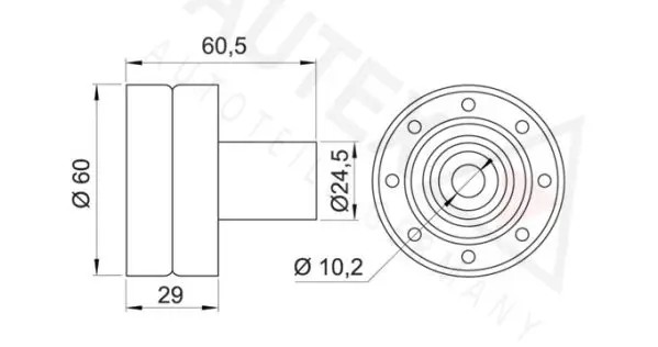 Handler.Part Deflection/guide pulley, timing belt AUTEX 651362 2