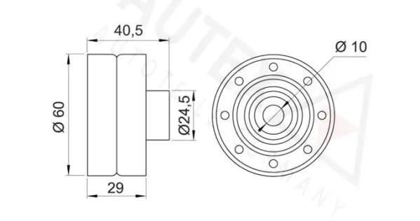 Handler.Part Deflection/guide pulley, timing belt AUTEX 651364 2