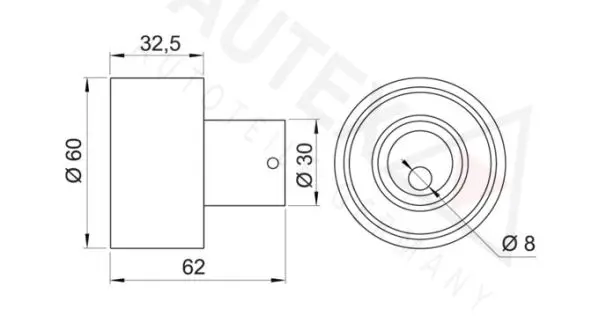 Handler.Part Tensioner pulley, timing belt AUTEX 641365 2