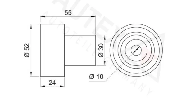 Handler.Part Deflection/guide pulley, timing belt AUTEX 651366 2