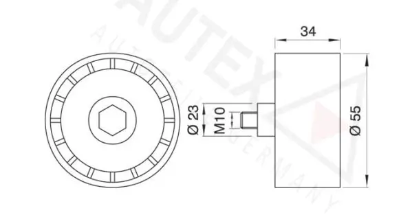 Handler.Part Deflection/guide pulley, timing belt AUTEX 651396 2