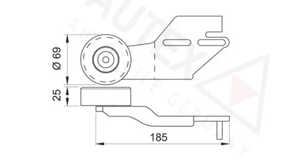 Handler.Part Tensioner pulley, v-ribbed belt AUTEX 641409 2