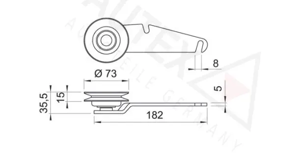 Handler.Part Tensioner pulley, v-belt AUTEX 641414 2