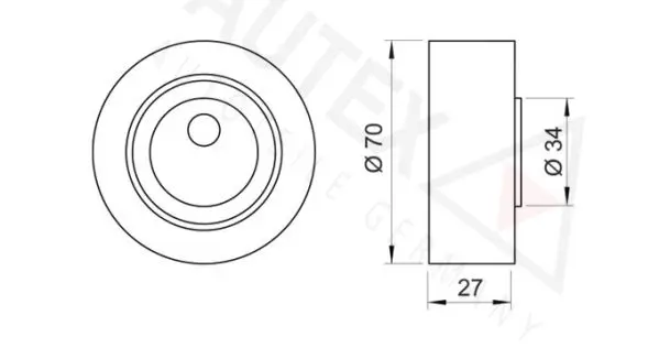 Handler.Part Tensioner pulley, v-ribbed belt AUTEX 641415 2