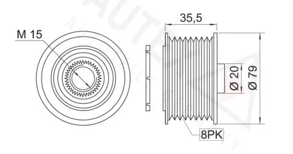 Handler.Part Alternator freewheel clutch AUTEX 654200 2