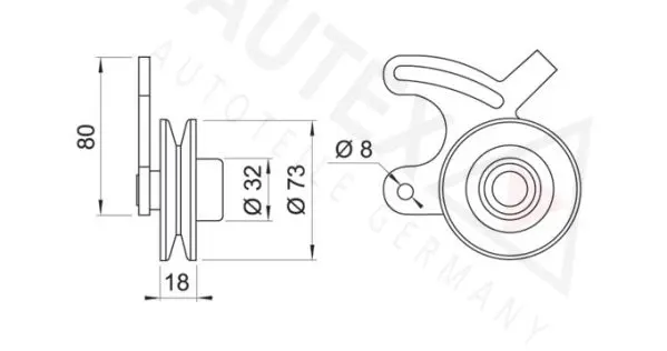 Handler.Part Tensioner pulley, v-belt AUTEX 641417 2