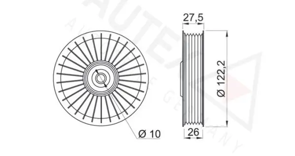 Handler.Part Deflection/guide pulley, v-ribbed belt AUTEX 651240 2