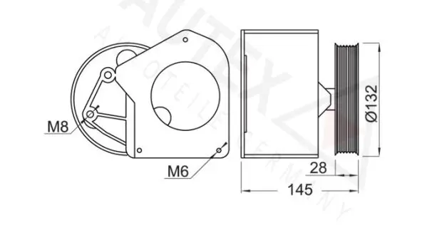 Handler.Part Deflection/guide pulley, v-ribbed belt AUTEX 652080 2