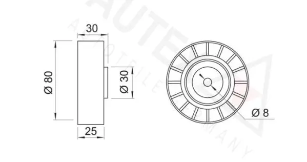 Handler.Part Deflection/guide pulley, v-ribbed belt AUTEX 651442 2