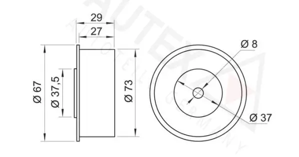 Handler.Part Deflection/guide pulley, timing belt AUTEX 651448 2