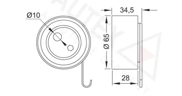 Handler.Part Tensioner pulley, timing belt AUTEX 641877 2