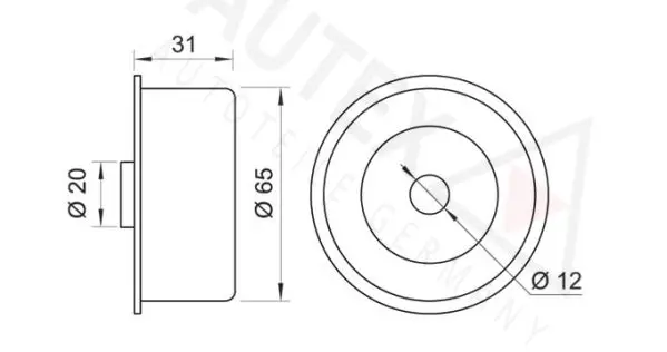 Handler.Part Deflection/guide pulley, timing belt AUTEX 651462 2