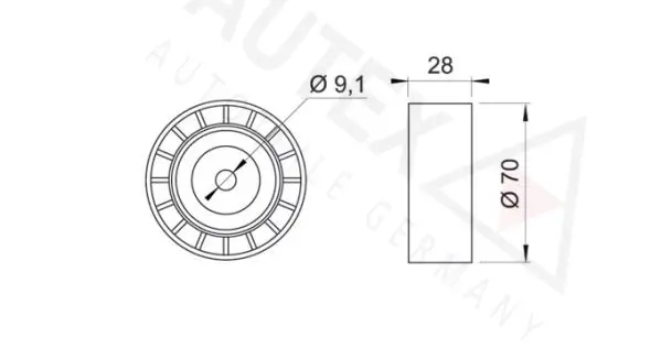 Handler.Part Deflection/guide pulley, v-ribbed belt AUTEX 651477 2