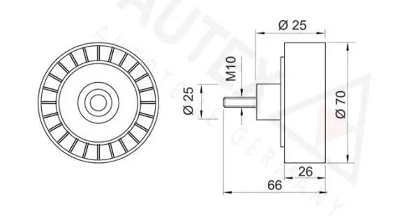 Handler.Part Deflection/guide pulley, v-ribbed belt AUTEX 641479 2