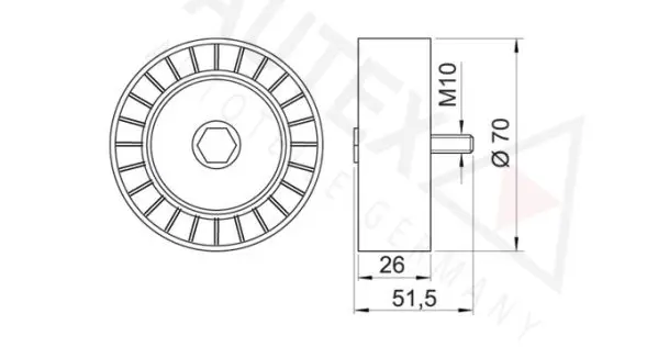 Handler.Part Deflection/guide pulley, v-ribbed belt AUTEX 654092 2