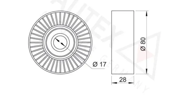 Handler.Part Deflection/guide pulley, v-ribbed belt AUTEX 651299 2