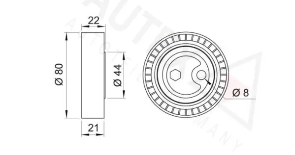 Handler.Part Tensioner pulley, v-ribbed belt AUTEX 641487 2