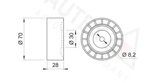 Handler.Part Tensioner pulley, v-ribbed belt AUTEX 641494 2