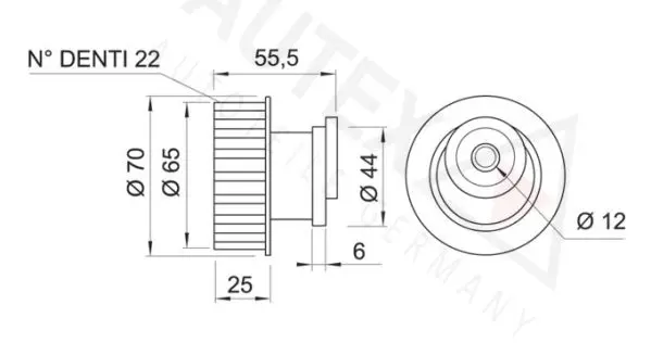 Handler.Part Tensioner pulley, timing belt AUTEX 641500 2