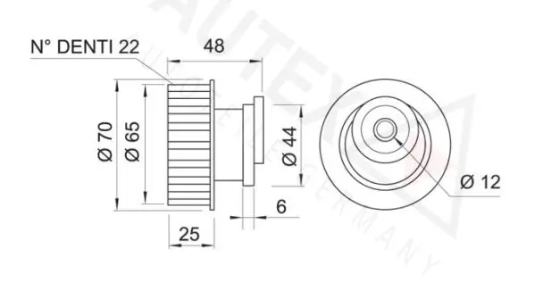 Handler.Part Tensioner pulley, timing belt AUTEX 641502 2