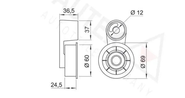 Handler.Part Tensioner pulley, timing belt AUTEX 641505 2