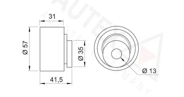 Handler.Part Tensioner pulley, timing belt AUTEX 641513 2