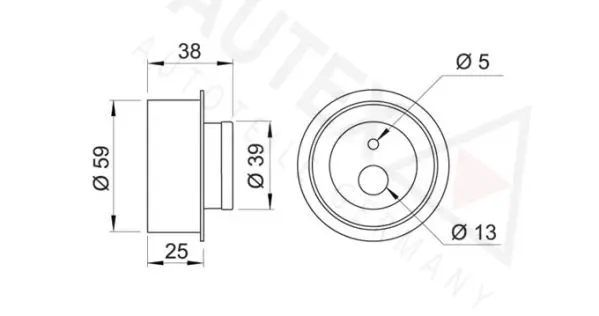 Handler.Part Tensioner pulley, timing belt AUTEX 641514 2