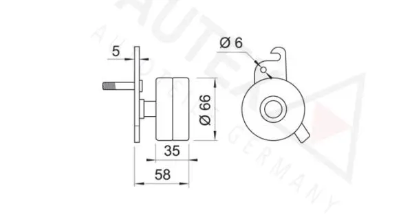 Handler.Part Tensioner pulley, v-ribbed belt AUTEX 641516 2