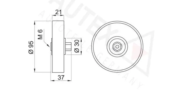 Handler.Part Deflection/guide pulley, v-ribbed belt AUTEX 651519 2