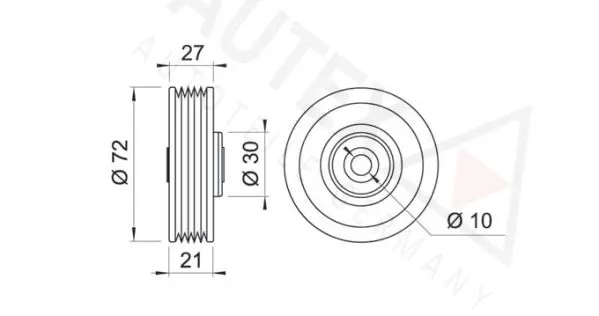 Handler.Part Deflection/guide pulley, v-ribbed belt AUTEX 651525 2