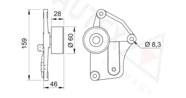 Handler.Part Deflection/guide pulley, v-ribbed belt AUTEX 641528 2