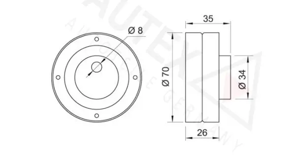 Handler.Part Deflection/guide pulley, v-ribbed belt AUTEX 641541 2