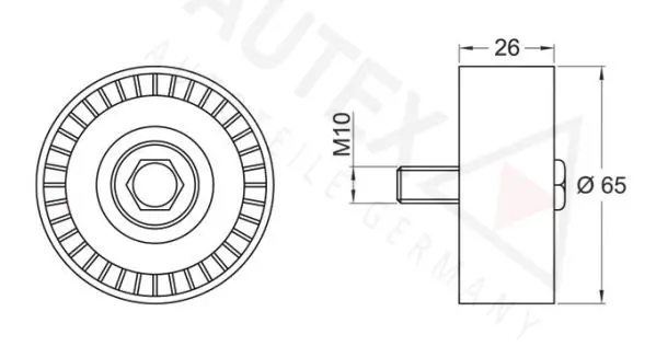 Handler.Part Deflection/guide pulley, v-ribbed belt AUTEX 654467 2