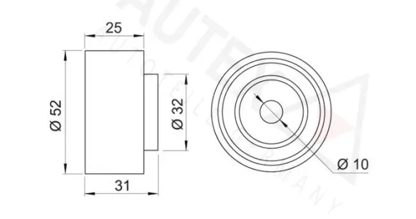 Handler.Part Deflection/guide pulley, timing belt AUTEX 651556 2