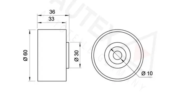 Handler.Part Deflection/guide pulley, timing belt AUTEX 651561 2