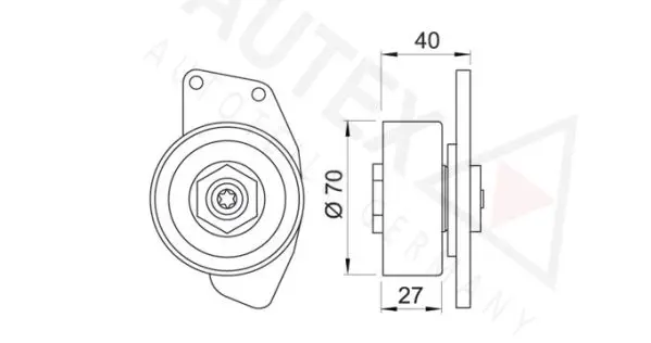 Handler.Part Tensioner pulley, v-ribbed belt AUTEX 641588 2