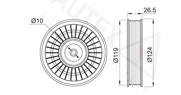 Handler.Part Deflection/guide pulley, v-ribbed belt AUTEX 651604 2