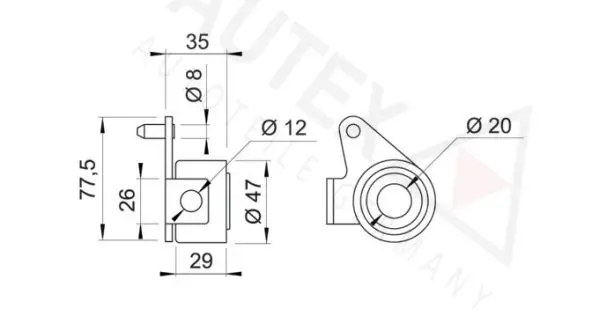 Handler.Part Tensioner pulley, timing belt AUTEX 641605 2