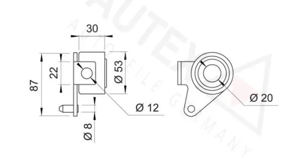 Handler.Part Tensioner pulley, timing belt AUTEX 641606 2