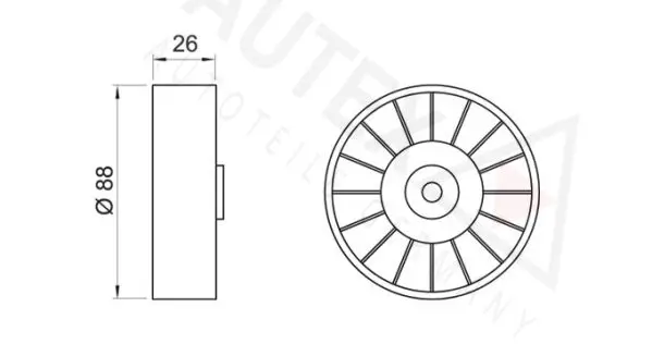 Handler.Part Deflection/guide pulley, v-ribbed belt AUTEX 651613 2