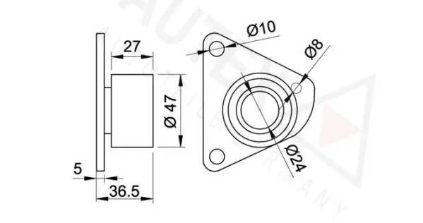 Handler.Part Deflection/guide pulley, timing belt AUTEX 651617 2