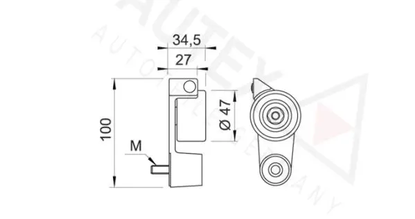 Handler.Part Tensioner pulley, timing belt AUTEX 641619 2