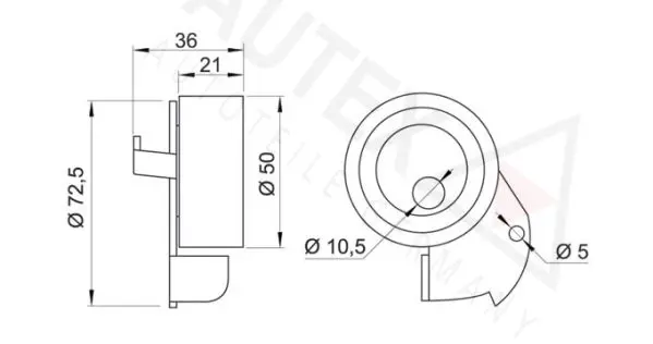 Handler.Part Tensioner pulley, timing belt AUTEX 641628 2