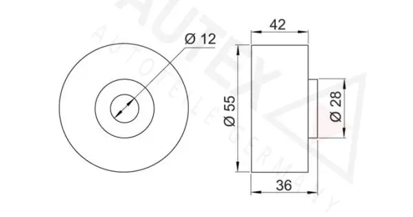 Handler.Part Deflection/guide pulley, timing belt AUTEX 651546 2